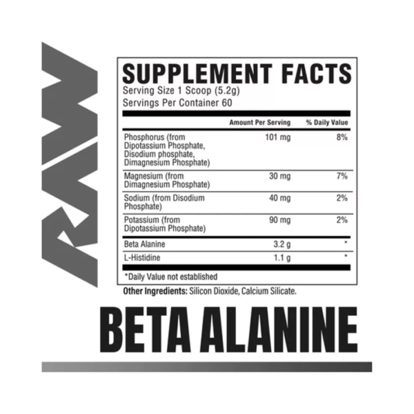 RAW Beta Alanine 60 serv - Imagen 2